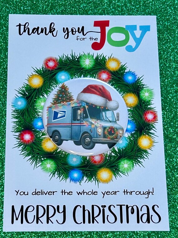 US Postal Service Mail Carrier Christmas Gift Magnet