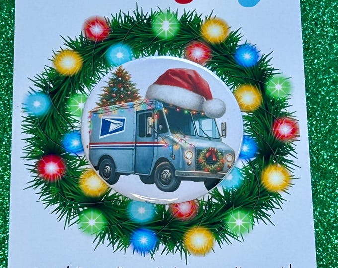 US Postal Service Mail Carrier Christmas Gift Magnet