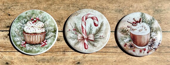 Holiday Winter Treat Magnets - Set of 3