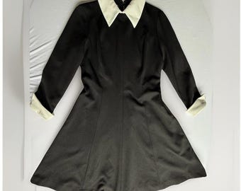 S ヴィンテージ 60年代 70年代 ピーターパンカラー ドレス ウェンズデー・アダムス モンゴメリー・ウォーズ ゴス