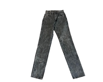 Wrangler Women's Cowboy Cut Jeans Size 7 Long Black Acid Wash Deadstock NWT VTG