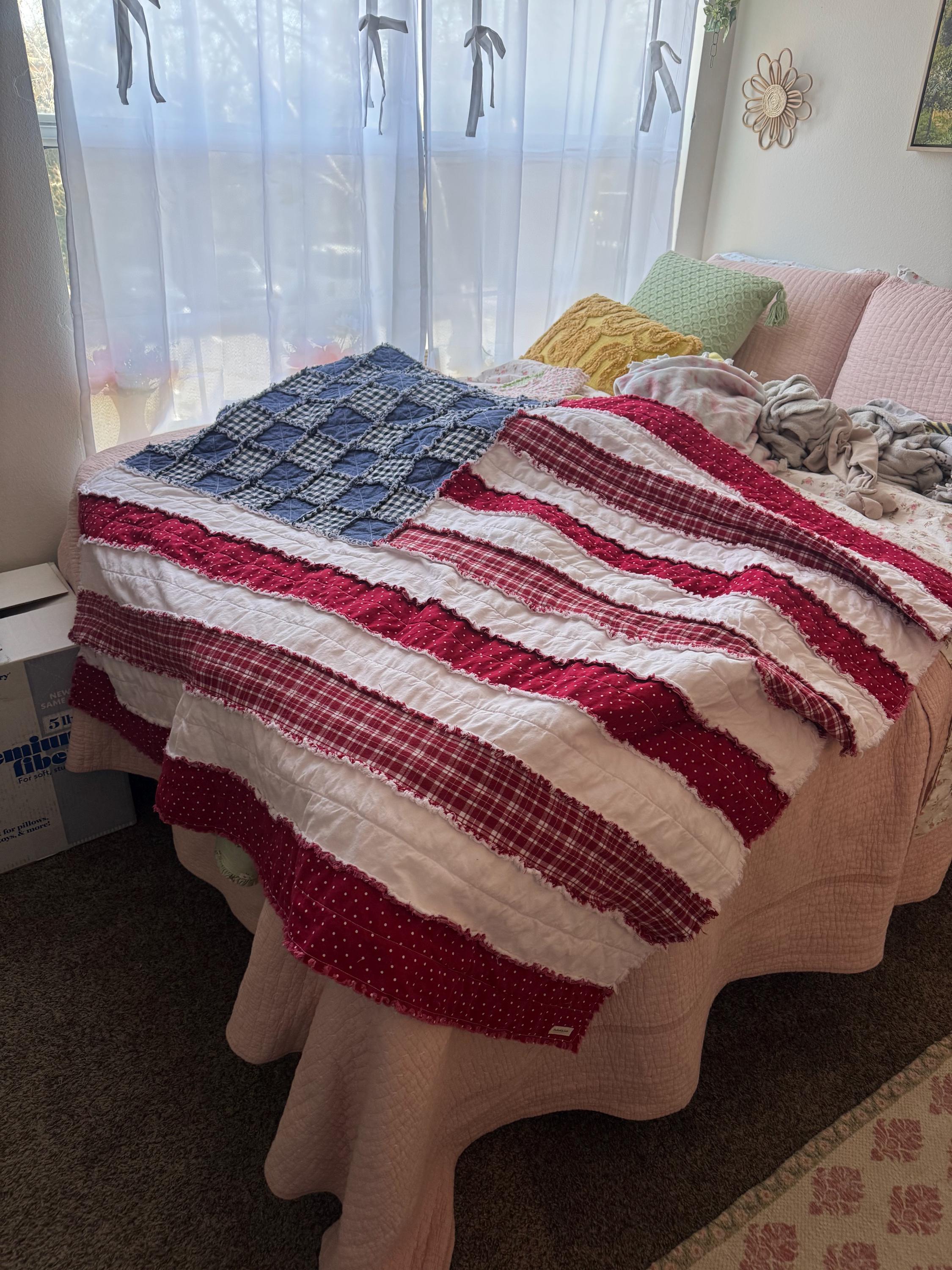 Stars and Stripes Rag Quilt PDF Pattern: Patriotic Decor - Etsy