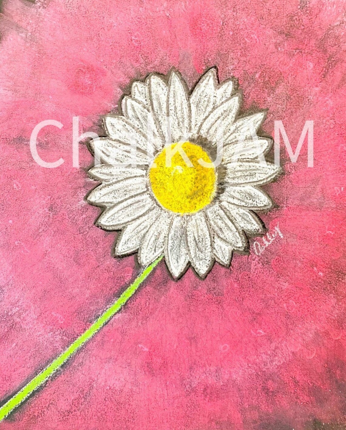 Daisy Flower Chalk Art Print Floral Art Flower decor April Etsy