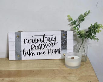 Country Roads Hanging Sign