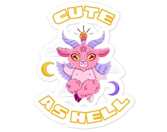 Carino come l'inferno Baby Baphomet Vinyl Sticker / Laptop Sticker / Adesivo bottiglia d'acqua / Baby Baphomet / FREE US SHIPPING