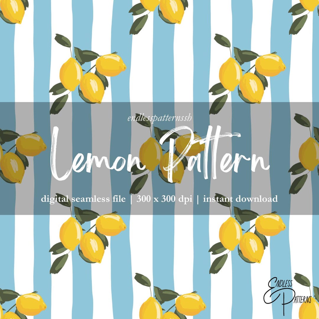 Lemon Seamless Pattern | Digital Paper | Tileable Repeat Pattern ...