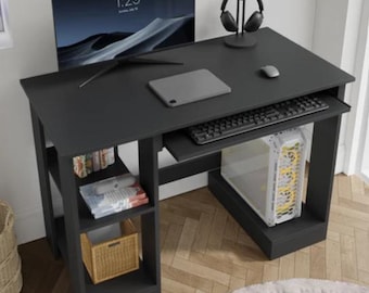 Home Office PC Schreibtisch mit Regal und PC Ständer PLAN