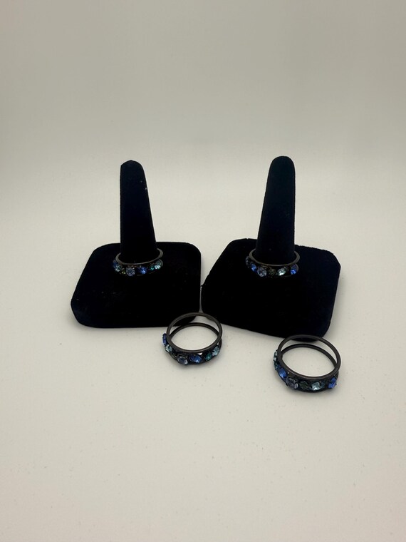 Blue Rinestone Ring Size 9 - image 2