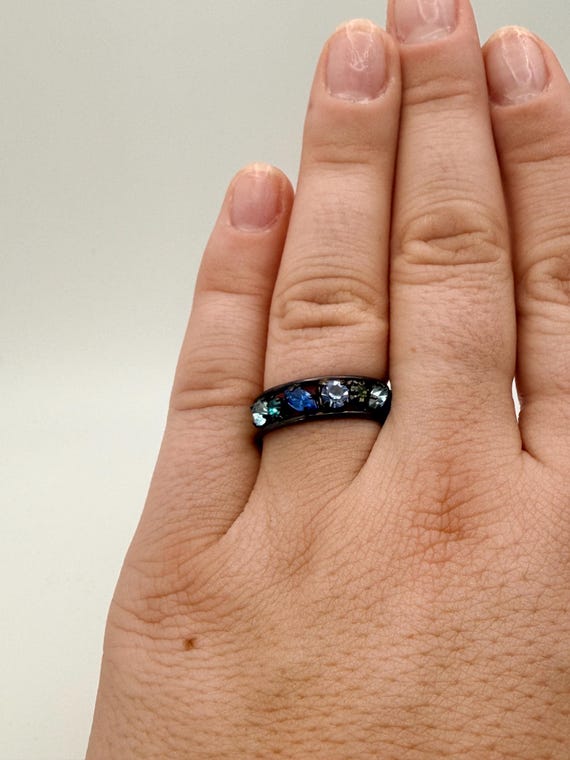 Blue Rinestone Ring Size 9 - image 5