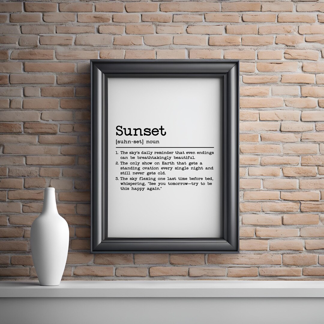 Sunset Definition * Printable Wall Art * Digital Download 2 - Etsy
