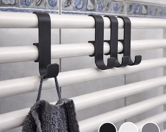 Handtuchhalter Bad - für Badezimmerheizkörper – Ohne Bohren – Moderne Handtuchhalter, Haken für Bad & Gäste-WC