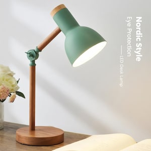 Minimalist Scandinavian Wooden Desk Lamp | Modern Adjustable Reading Light | Nordic Home Office Décor