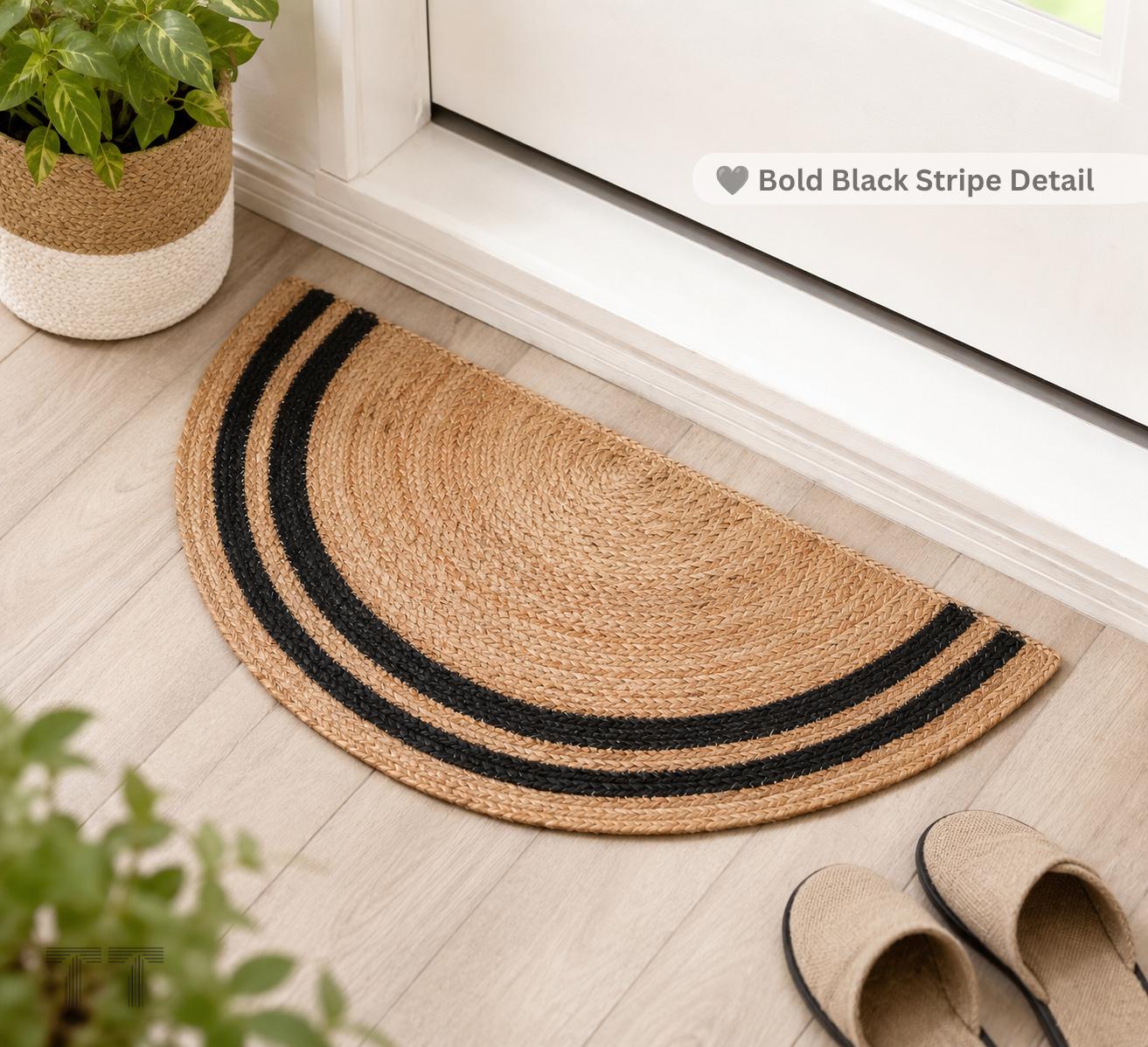 Half Circle Black Rug - Etsy