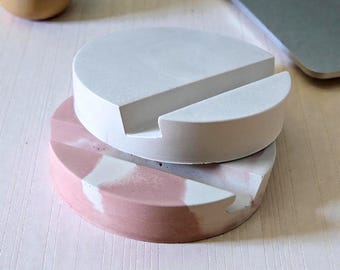 Handmade Concrete Phone Stand | Minimalist Desk Organizer