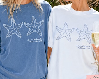 Starfish Bachelorette Comfort Colors Shirt, Coastal Beach Bach Tee, Last Splash Bikinis Martinis, Bridal Party Gift