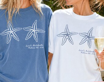 Starfish Bachelorette Comfort Colors Shirt, Coastal Beach Bach Tee, Last Splash Bikinis Martinis, Bridal Party Gift