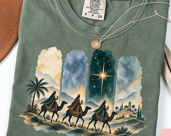Tonight We Ride Christmas Shirt, Three Wise Men Christian Tee, Retro Nativity Shirt, Faith Christmas Gift, Bethlehem Star Religious Tee