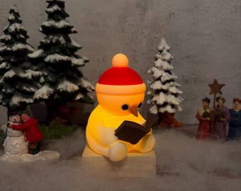 Light-up snowman with book • Reading snowman decoration • Winter gift • 3D printed decoration • PLA decorative figure • Winter Christmas decoration