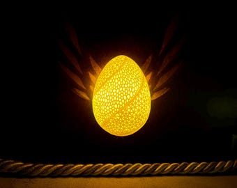 Easter decoration egg with LED tea light, wall decoration lantern, illuminated decorative egg, Easter egg lamp, night light, Easter gift, 3D printed Easter egg