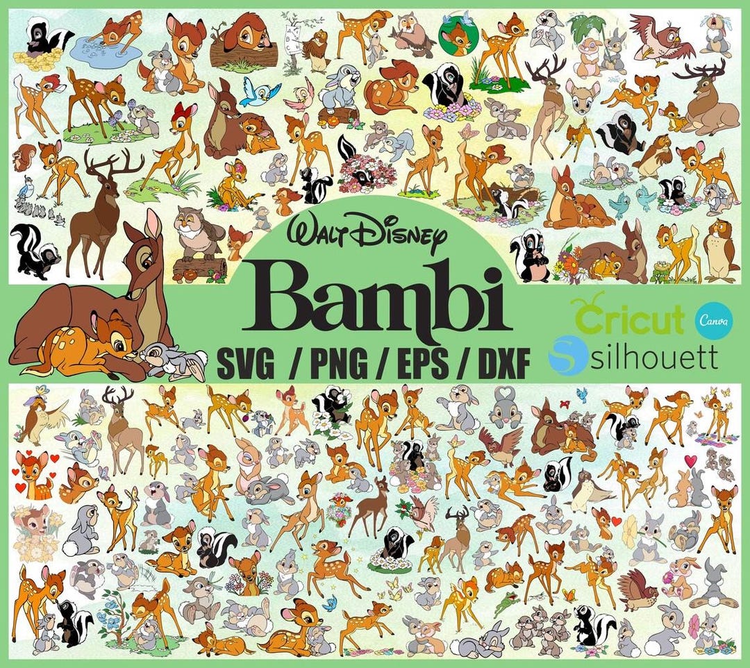 Bambi Mega Bundle, Bambi Svg, Bambi Clipart, Bambi Deer Png, Thumper ...