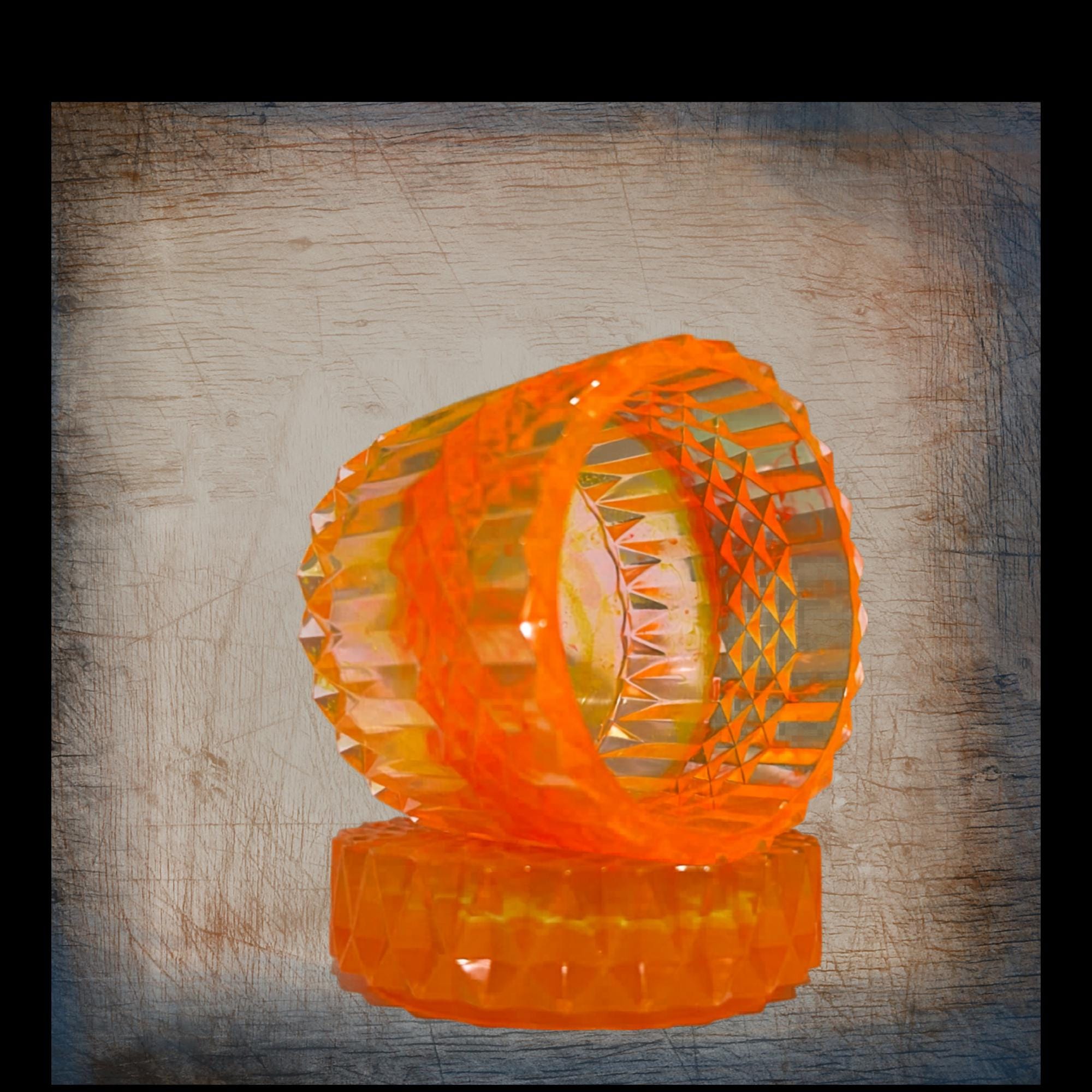 Handmade Bright Orange Resin Trinket Box With Yellow Swirls - Etsy