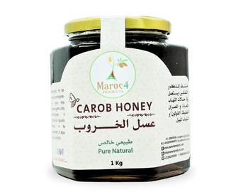 Miel de Algarroba Marroquí / Beldi Cruda Natural Pura Casera Dulce Tradicional عسل الخروب