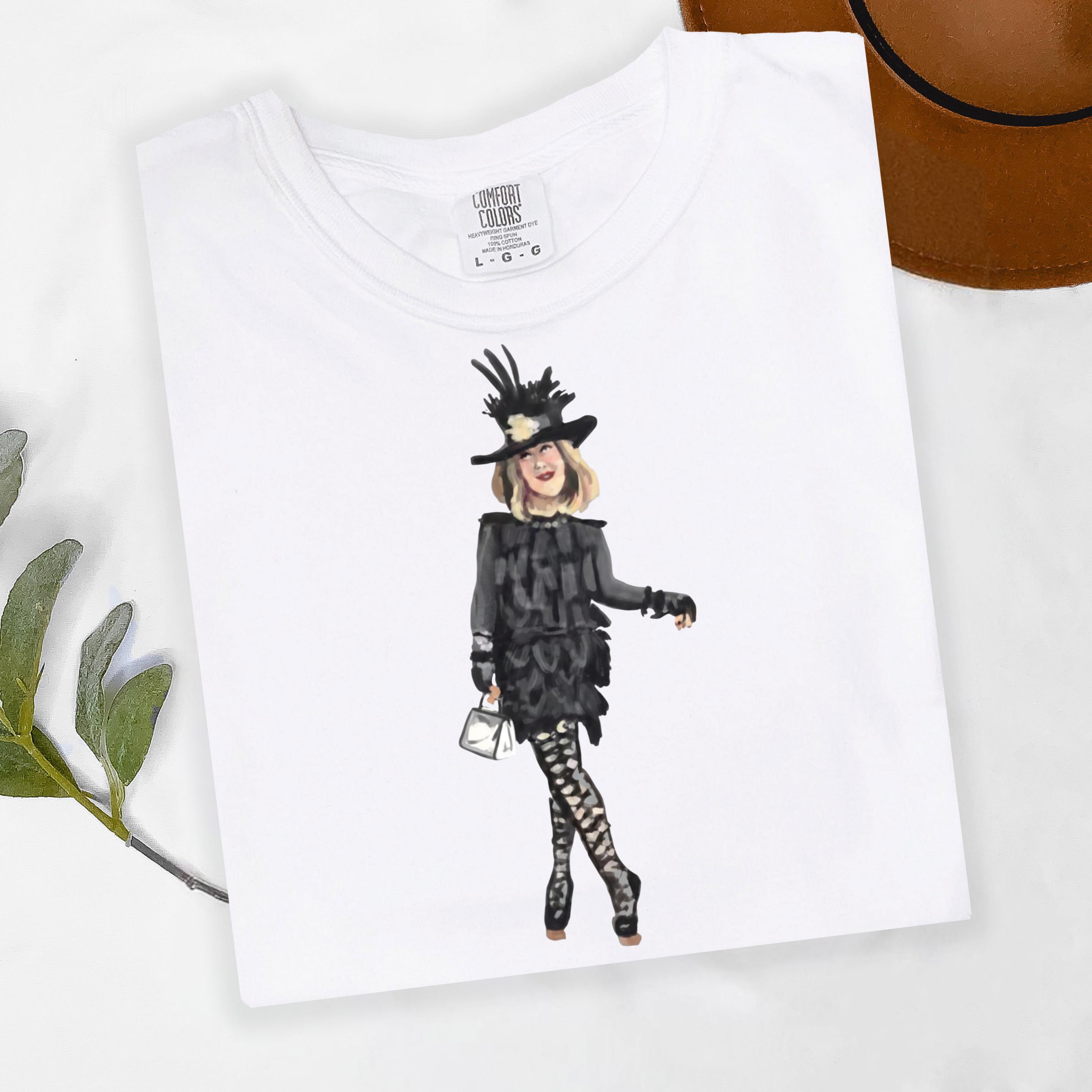 T-shirt Beetlejuice Donna, Nera Con Stampa Glitter, Manica Corta, Taglia Unica