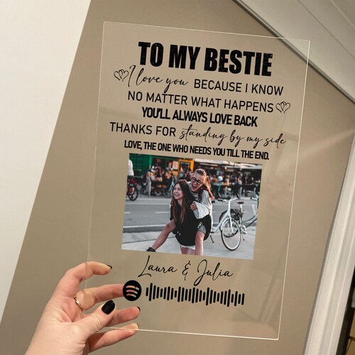 Custom Friend Photo Acrylic Plaque Best Friend Gifts Bestie Etsy