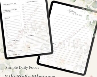 Minimal Daily Planner Printable | Time Blocking, Gratitude (PDF)