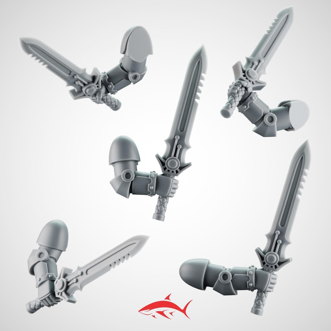 Generic Sword 5 Swords With Arms – Generic Double-edged Serrated Swords - Bits Ultra ...
