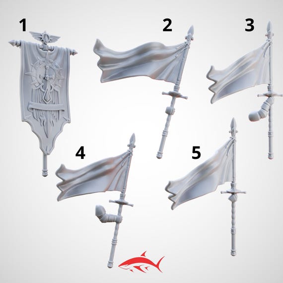 Banner and Standard-bearer’s spear Crimson Lord Greytide - Bits Ultra HD 14K