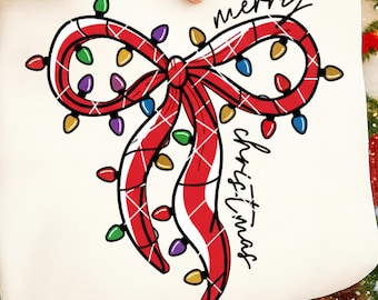 Merry Christmas Bow SVG, Christmas Coquette Bow PNG, Christmas Svg, Merry Christmas Svg, Christmas Shirt Svg, Winter, Trendy Christmas Svg