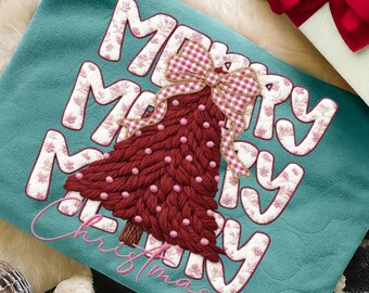 Coquette blommig god jul png, preppy julrosett png, rutig röd pläd png, julgran, konstglitter, Coquette rosett png