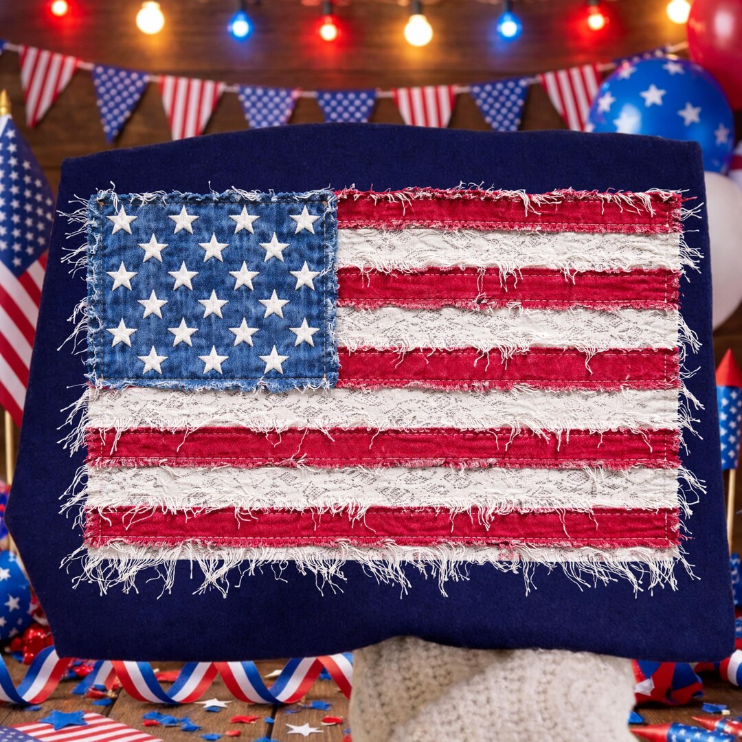 Patchwork Flags Faux Patchwork Flag PNG, American Flag, Memorial Day, Vintage Patchwork ...