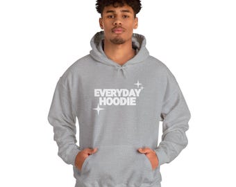 Everyday Hoodie Hooded Sweatshirt | Minimal Text Logo, White Comfort