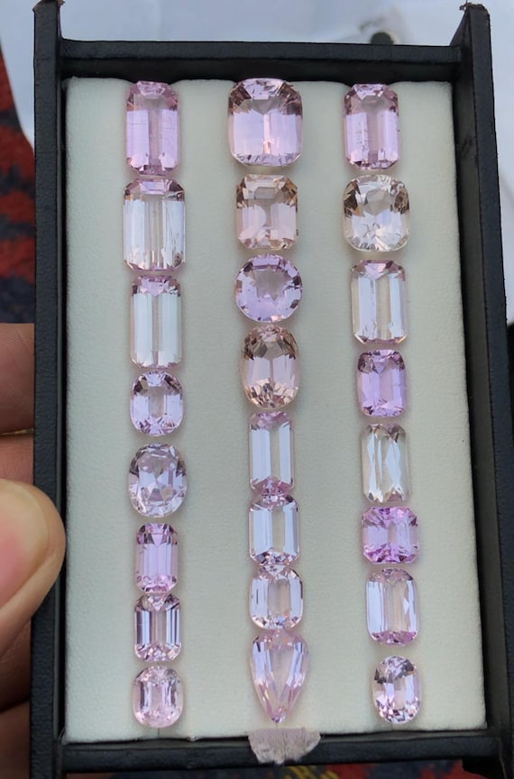 112.40 Ct Natural Light Pink Kunzite Spodumene Faceted Gemstone Lot | VVS Clarity | Afghanistan Kunzite | Healing Crystal