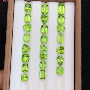 43.40 Ct Peridot Lot Natural Faceted Gemstones | VVS Eye Clean Green Peridot | Loose Gemstones for Jewelry | Pakistan Peridot Parcel