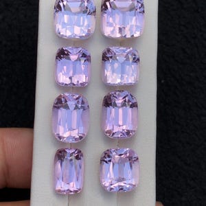 Lote de kunzita rosa claro natural de 74,80 ct, gemas de kunzita facetadas de Afganistán, kunzita suelta, par a juego, paquete de suministros para la fabricación de joyas.