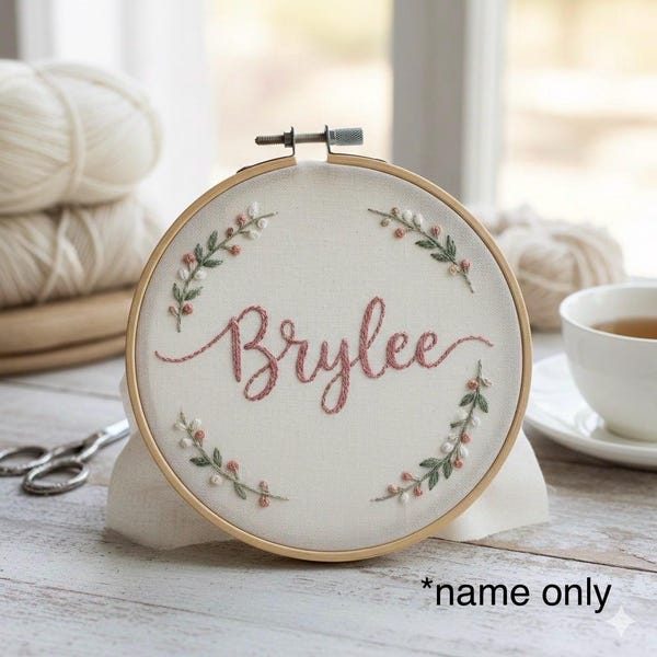 Custom Name Stick & Stitch Embroidery Sticker – Personalized Water-Soluble Template for Embroidery – Word Transfer