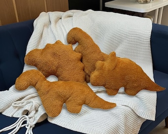 Cuscini da divano grandi a forma di Dino Nuggie, decorazioni per la stanza, peluche a forma di Dino Nugget, peluche a forma di Dino Nugget, cuscini decorativi unici, peluche a forma di Chicken Nug.
