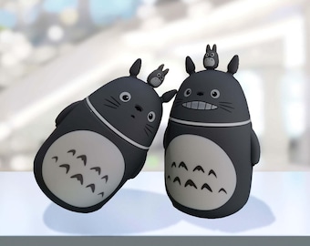 Tazza da caffè Studio Ghibli Totoro, simpatico gatto grigio sorridente, regalo per studenti in vetro isolante a doppio strato, borraccia per bevande calde.