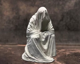 Scultura del mantello della coscienza, arte romana, statua greca, statua fatta a mano, arte statuaria nordica, decorazione da scaffale, arredamento per la casa.