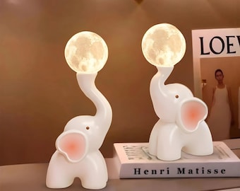 Lampada notturna a forma di elefante per sposi novelli, simpatica lampada da tavolo a forma di animale, decorazione da scrivania per la cameretta dei bambini, luce notturna decorativa a forma di elefante, regalo di nozze.