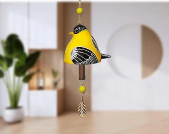 Campanello a vento con statuetta di uccello, ornamenti da appendere, campanello a vento colorato, decorazioni per la casa, decorazioni per giardino/parete, ornamento a forma di uccello, decorazioni per la casa