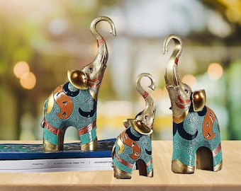 Statua di elefante portafortuna, adorabile figura di elefante, grande statua di elefante portafortuna, regalo per decorazioni da tavolo e scrivania, ornamenti per la casa