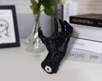 Mano demoniaca della strega, decorazione satanica, gancio per mano, decorazione murale a forma di mano, portagioie, decorazione occulta, portacollane