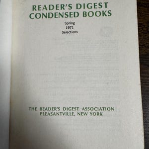 Reader’s Digest Condensed Books – Spring 1971 Selections (Hardcover with Dust Jacket)