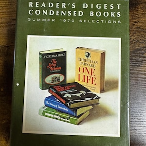 May include: A Reader's Digest Condensed Books volume from Summer 1970. The cover is green with white text and features images of several books, including "The Secret Woman" and "One Life."