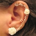 Cartilage  Ear Cuff  Wedding Prom Bridal No Piercing 'Roses are White' Helix Conch 