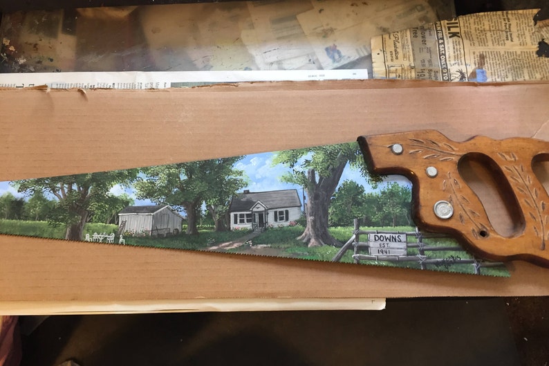 CUSTOM Hand Painted SAWS Painted Saw Bladescross Cuts 2man Etsy